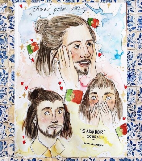 Artistas criam várias ilustrações de Salvador Sobral 