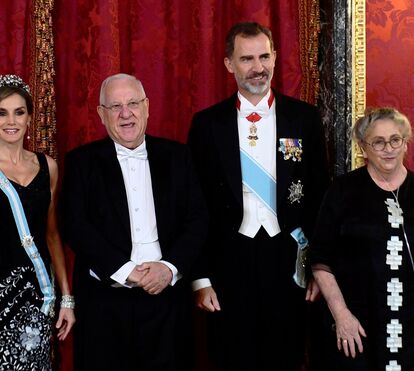 Letizia brilha em banquete em honra do presidente de Israel