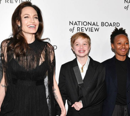 Filhas de Angelina Jolie exibem look masculino
