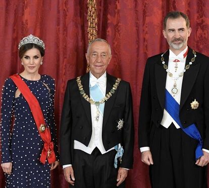 Letizia e Felipe homenageiam Marcelo Rebelo de Sousa em Espanha