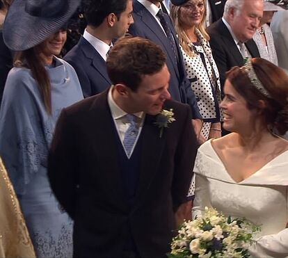 Adorável! Saiba o que disse o noivo ao ver a princesa Eugenie no altar