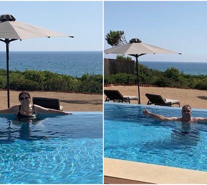 Relax da matriarca! Dolores Aveiro e namorado José Andrade divertem-se na piscina