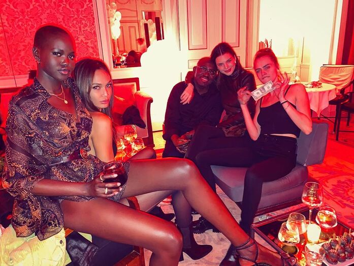 Aniversário de Edward Enninful, em Milão, com Irina Shayk