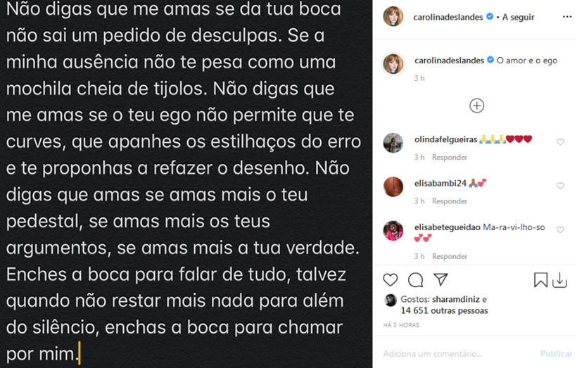 Carolina Deslandes e Diogo Clemente