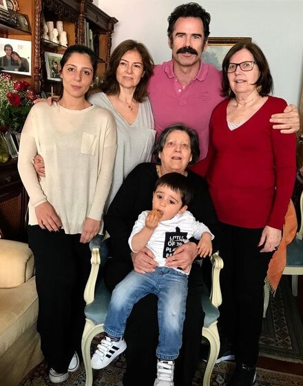 Pedro Lima com a mãe e a irmã