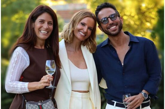 Catarina Duarte e Rubinho Correia com Cristina Ferreira na festa de Tiago