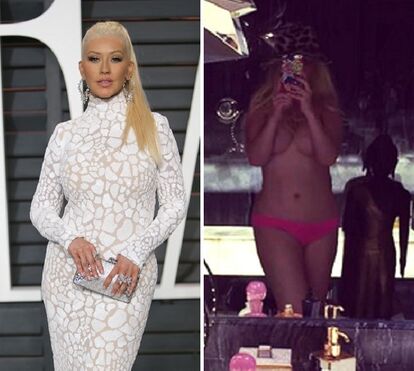 Christina Aguilera seminua em selfie