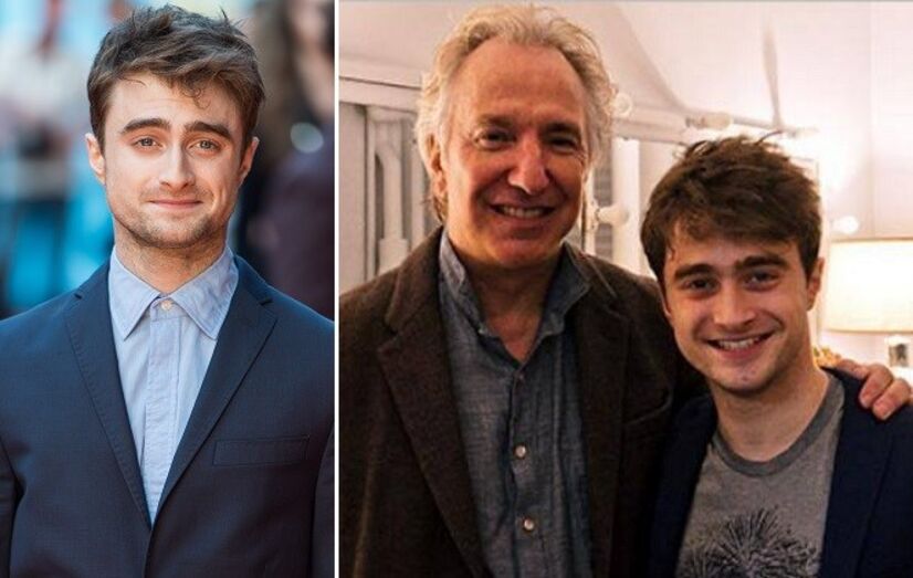 Daniel Radcliffe, Alan Rickman, Harry Potter, professor, Snape, saga, colegas, cinema