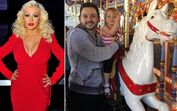 Christina Aguilera, Matthew Rutler, Disneyland, Summer, criança, menina, mãe, pai, família, carrossel