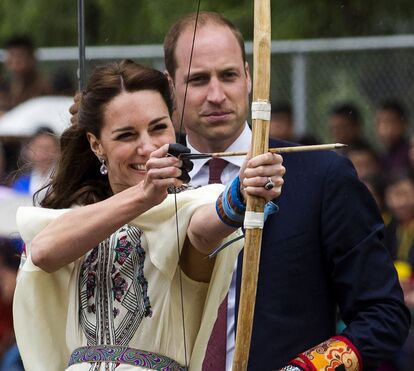 Kate e William divertidos no Butão