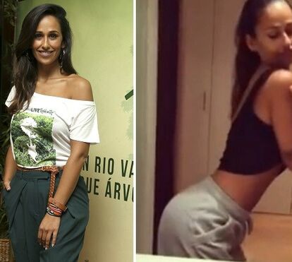 Rita dança em frente ao espelho