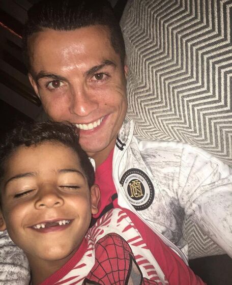 Cristiano Ronaldo com o filho