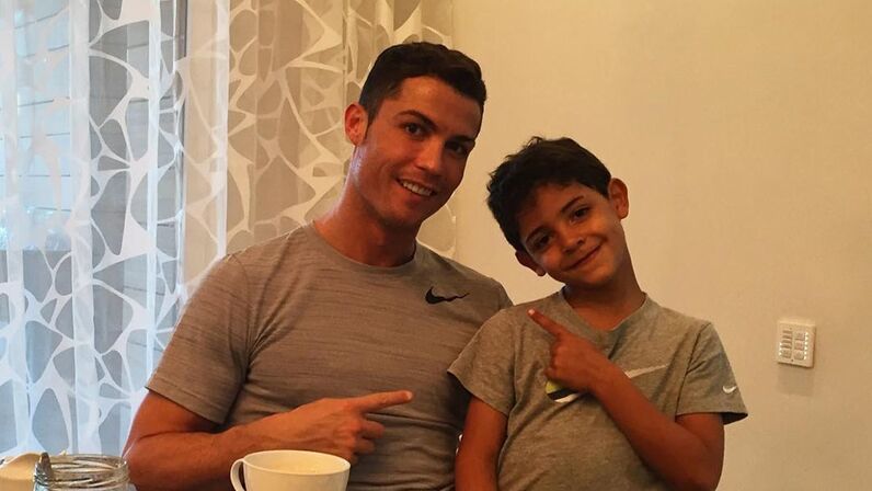 Cristiano Ronaldo com o filho