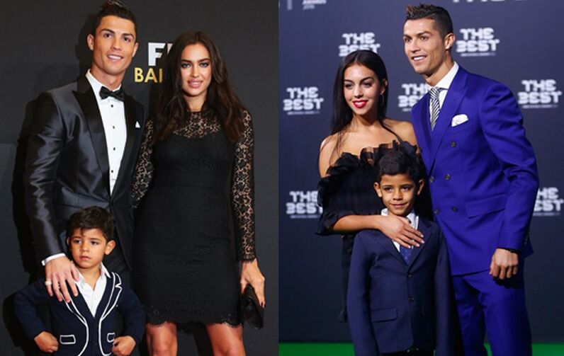 cristiano ronaldo, irina shayk, georgina rodríguez