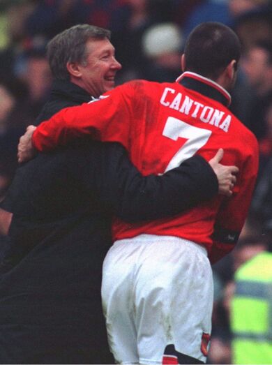 Eric Cantona e Sir Alex Ferguson