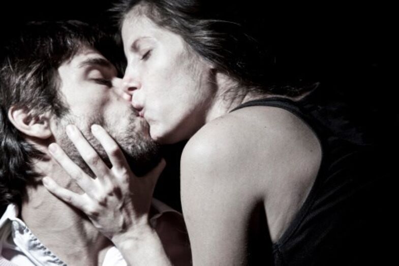 casal, beijo, amor