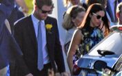 Príncipe Harry e namorada Meghan Marlke assistem a casamento