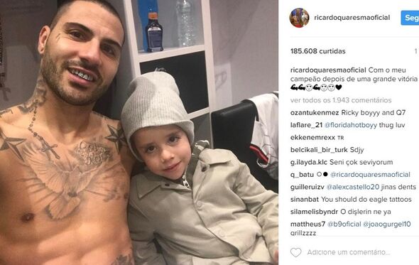 Ricardo Quaresma com o filho