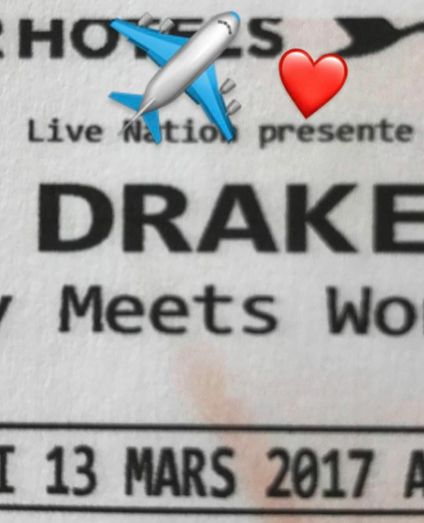 Bilhete para concerto de Drake