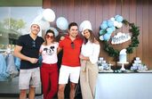 Pedro Teixeira com Cláudia Vieira, na festa de aniversário da filha, Maria