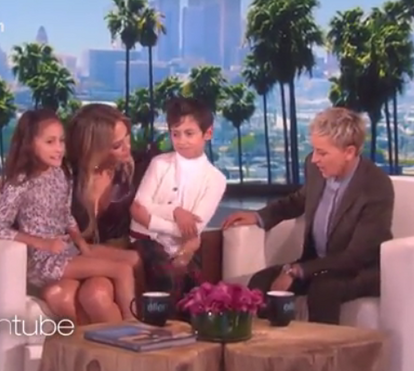 Filhos de Jennifer Lopez brilham em talkshow