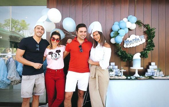 Pedro Teixeira com Cláudia Vieira, na festa de aniversário da filha, Maria