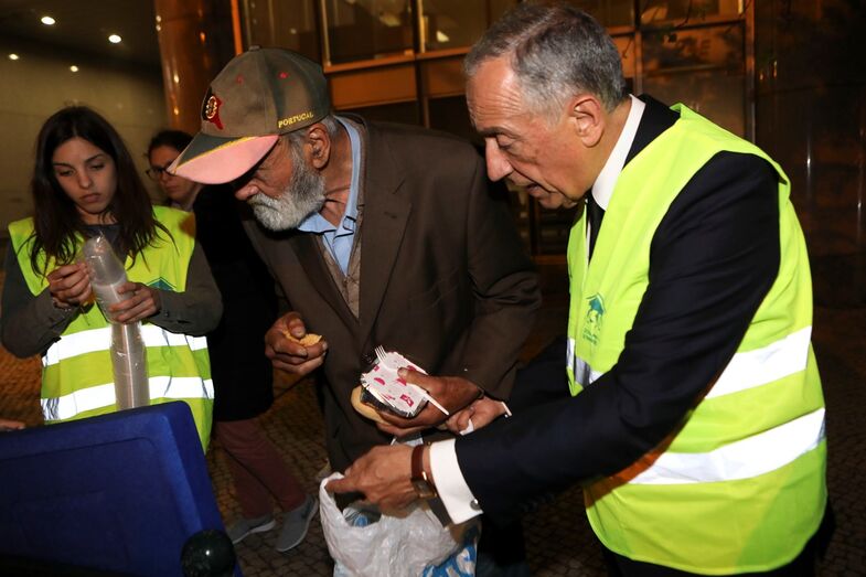 Marcelo Rebelo de Sousa, sem-abrigo