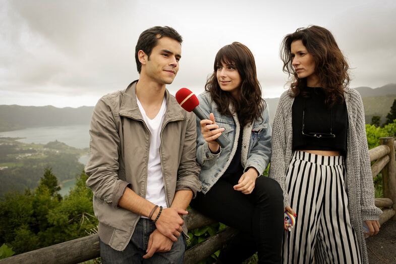 Inês Curado nos Açores durante a apresentação da novela Espelho d'Água