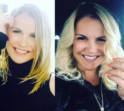 Katia Aveiro pinta o cabelo de loiro platinado