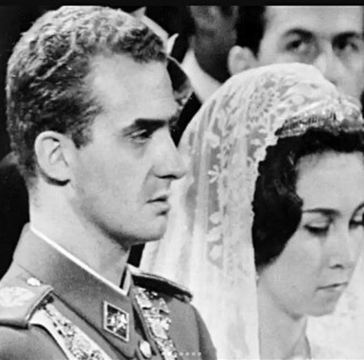 Juan Carlos e Sofia no dia do casamento