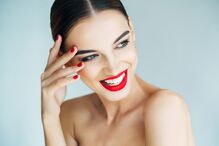 Mulher, sorriso, rosto, mulher jovem