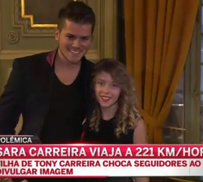 Perigo. Filha de Tony Carreira de carro na autoestrada a 221km/h
