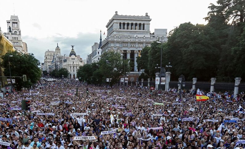 Ronaldo, Real Madrid, celebração, Campeões Europeus, Madrid