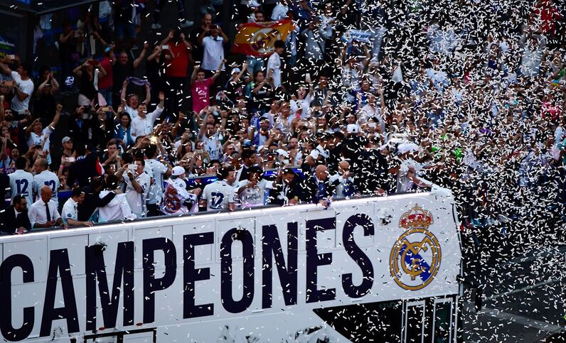 Ronaldo, Real Madrid, celebração, Campeões Europeus, Madrid