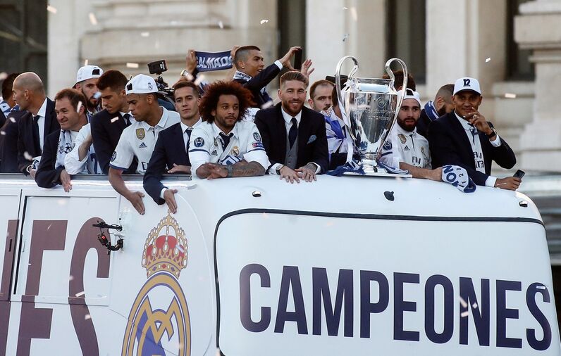 Ronaldo, Real Madrid, celebração, Campeões Europeus, Madrid