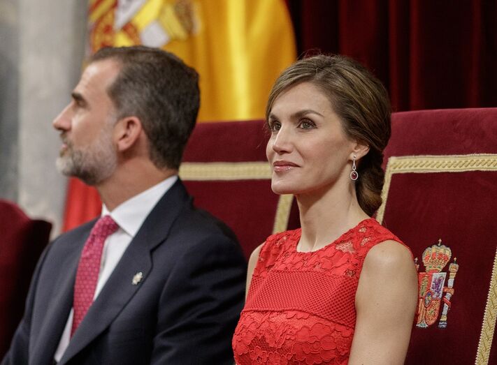 Letizia com o marido, nas cerimónias dos 40 anos da democracia espanhola