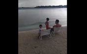 Messi em lua de mel com os filhos