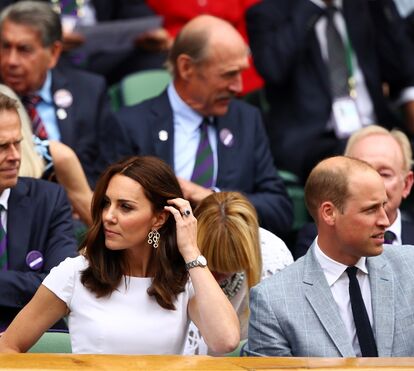 Kate dá nas vistas durante vitória de Roger Federer na final de ténis de Wimbledon