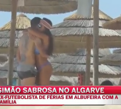Simão Sabrosa e Vanessa Rebelo de férias no Algarve