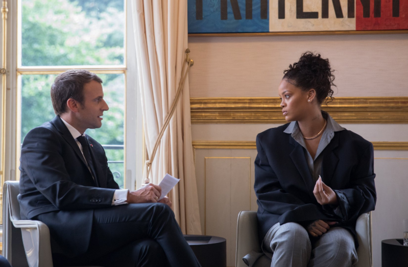 rihanna, macron