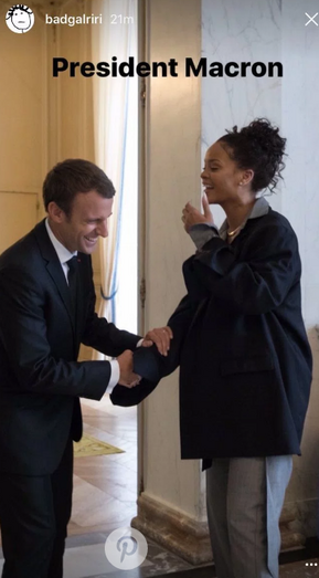 rihanna, macron