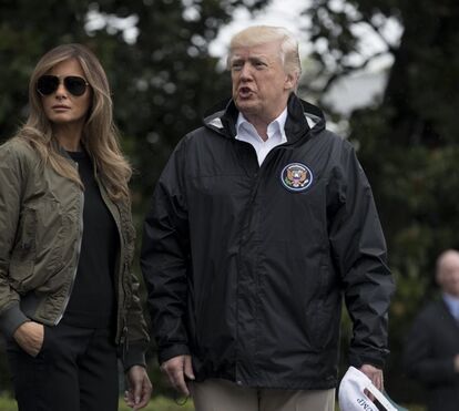 Melania Trump arrasada pelo look escolhido na visita às vitimas do furacão no Texas
