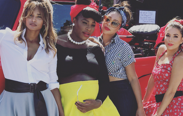 Serena Williams, baby shower, Eva Longoria, Kelly Rowland, La La Anthony