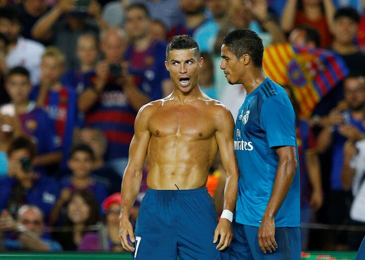 Ronaldo no jogo da supertaça espanhola Barcelona-Real Madrid