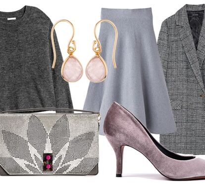 Look monocromático com pincelada de cor