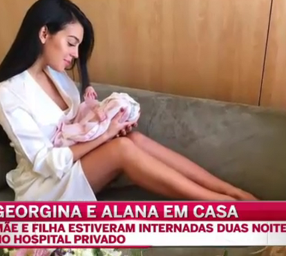 Georgina já está em casa com o bebé 