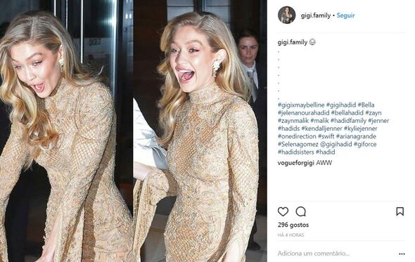 Gigi Hadid quase cai