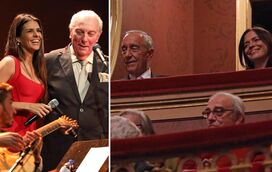 Bem acompanhado em noite especial, Marcelo Rebelo de Sousa faz surpresa a João Braga