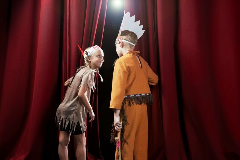 crianças, teatro, índios