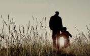 pai, filho, passeio, cumplicidade, pôr do sol